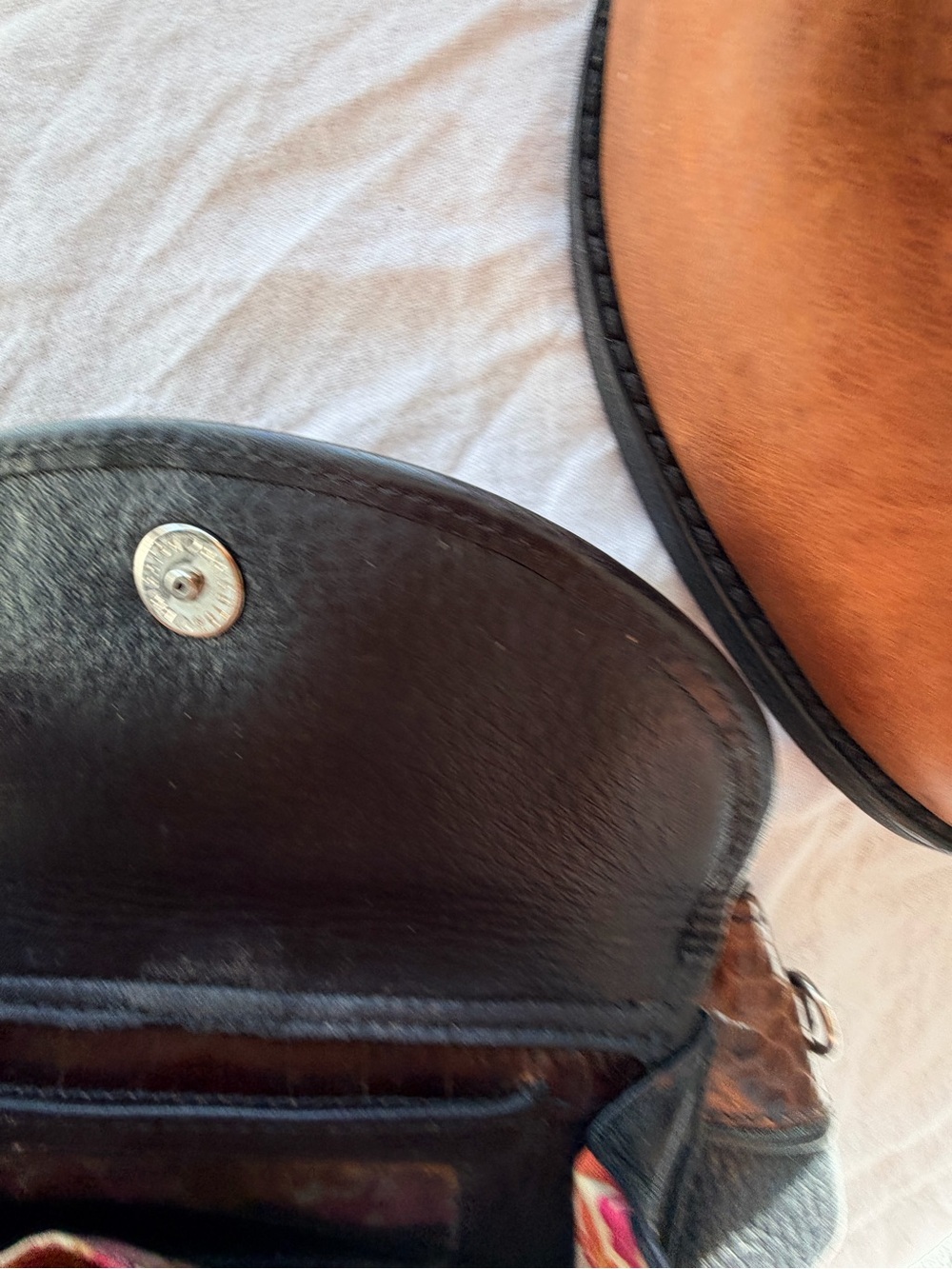 Vtg y2k Brighton Brown and Black Leather croc embossed Wristlet Clutch - Picture 11 of 13
